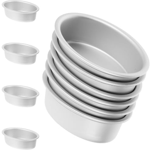 SHINEOFI Set Da 10 Stampi Ovali in Lega Di Alluminio Per Dolci Mini Teglie Per Torte Al Formaggio Flan E Budino Antiaderenti Per Cucina Casa E Pasticceria