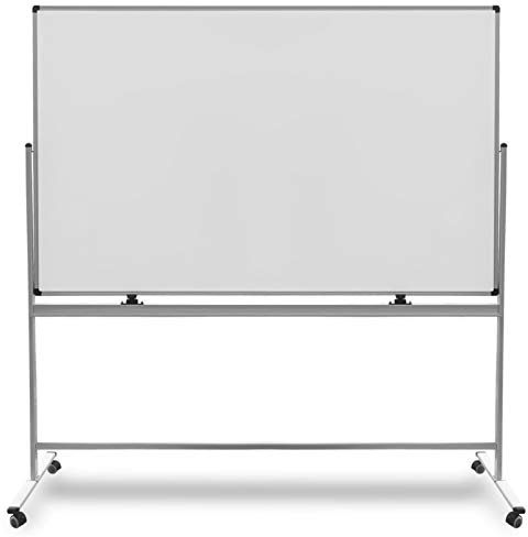 Floordirekt Office Marshal Mobiles Whiteboard/dubbelsidig whiteboard – med aluminiumram, magnetisk (100 x 150 cm)