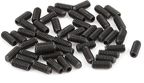 Aexit 50 piezas 2.5 x 6 mm Rosca Hexágono Zócalo Unidad de copa Punto de cabeza Cabeza (model: Q6400OIV-6709RV) Tornillos prisioneros Níquel