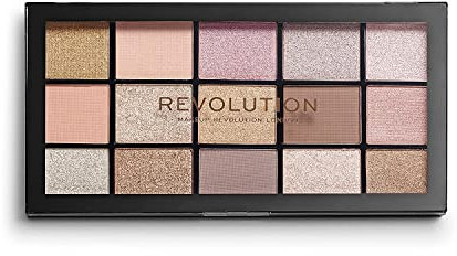 Revolution Beauty London Reloaded Eyeshadow Palette, Metallic and Matte Eye Colours, 15 Shades, Fundamental, 16.5g