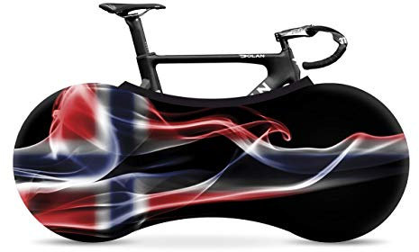 Velo Sock Cykel inomhusöverdrag för förvaring och transport, elastiskt smutsskyddstyg, cykelresskydd med snäppfästen, flera mönster, snyggt tillbehör – Norway