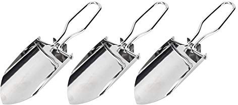 Vbestlife 3PCS Mini Handschaufel, Campingkelle Klappbare Edelstahlkelle Tragbare multifunktionale Camping Gartengeräte Wandercamping