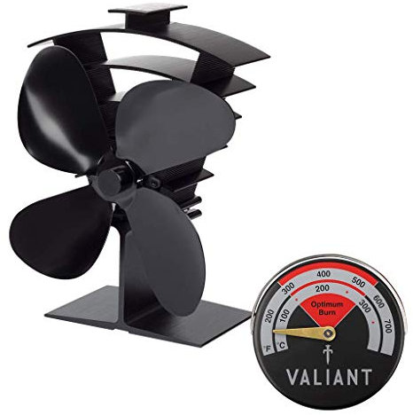 Valiant FIR627 Premium IV Ventilateur de poêle et thermomètre magnétique Rouge 199 mm