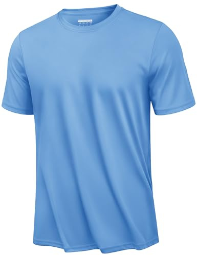 KEFITEVD Men's Quick Dry Stretchy T-Shirt Summer Thin Sports Tee Casual Lightweight Short Sleeve Tops