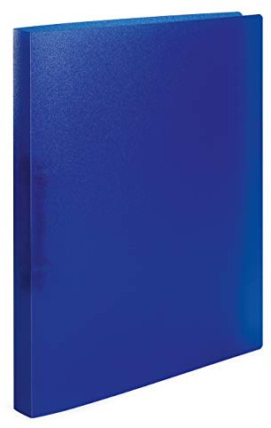 HERMA Ring Binders A4 Blue Translucent Set of 3 Slim 2 Rings 25mm Wide Plastic Ring Binder with Holdback for Kids, Boys and Girls