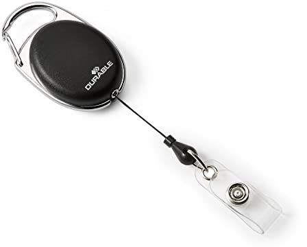 Durable Schlaufenclip Jojo Style (mit Metallclip und Druckknopfschlaufe) 1 Stück, schwarz, 895801