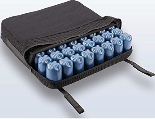 AnteaMED Anti-Dekubitus-Kissen mit Luftblasen, 40 x 40 cm, Höhe 9 cm, zur Unterstützung des Heiligen Knochens und Ischias, für Büro, Haus, Auto, Rollstuhl (40 x 40 x 9 cm, 2 Abschnitte)