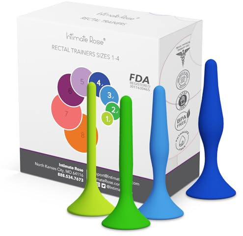Set di dilatatori rettali per uomini e donne, strumento per terapia del pavimento pelvico, silicone di grado medico, confezione da 4, taglie 1-4
