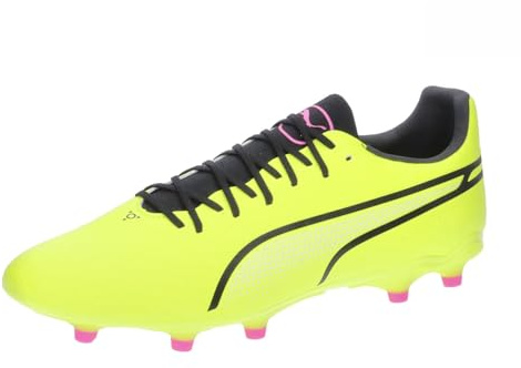 PUMA Unisex KING PRO Firm Ground/Artifical Ground Football Boots, Electric Lime-PUMA Black-Poison Pink, 9.5 UK