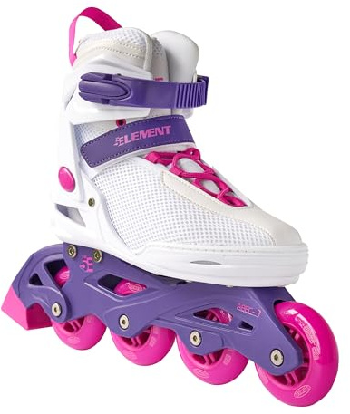 5th Element Lynx Inline Skates Women with Adjustable Strap, 80mm Wheels Soft Boot Fit for Comfort | Roller Derby Long Distance Skating for Recreational Fitness & Street Hockey (9.0-Retro White)
