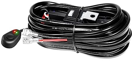 RIGIDON Kit de faisceau de fils pour barre lumineuse LED 12 V 18 AWG avec interrupteur marche/arrêt, relais d'alimentation, fusible à lame, fil automobile pour brouillard, tout-terrain, SUV, camions