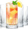 KONZEPT Longdrinkgläser Set, 4er, 450 ml, Geriffelte Gläser für Drink, Cocktail, Wasser, Saft, Limonade, Eiskaffee, Fruchtsaft, Getränke