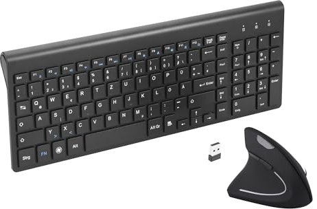 Ratón y teclado ergonómico vertical inalámbrico de 2,4 GHz, tamaño ultrafino y portátil, para PC, escritorio, portátil, Mac, Tablet (mano izquierda)