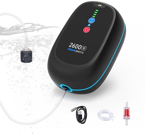 Bait Aerator,Rechargeable Aerator for Fish,IPX7 Waterproof, Suitable for Outdoor Fishing, Power Outage Emergency air Pump, Built-in Battery 2600mah, (1.5W 24GPH) Maximum Battery Life of 115 Hours