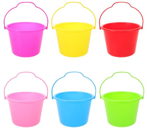 Abaodam 6pièces Seaux De Plage Réutilisables pour Garçon Fille Seaux Légers Et Pratiques pour Jouer Le Sable Et Eau Activités Extérieures Multi-usages