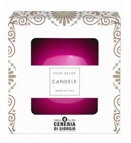 Cereria Di Giorgio - Candela Sfera decorativa laccata - Diametro 10 cm - Colore Fucsia - Durata 49 Ore - Confezione Regalo - Home Decor Collection - Artigianale