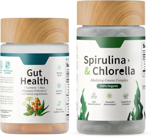 Pacchetto Salute Intestinale e Spirulina Clorella - Prende di mira i batteri nocivi e ripristina l'equilibrio, supporta la disintossicazione e l'eliminazione