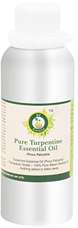 Huile essentielle térébenthine | Pinus Palustris | Pour peinture | Pour soulagement douleur | 100% naturel pur | Distilléé vapeur | Turpentine Essential Oil | 1250ml | 42oz By R V Essential
