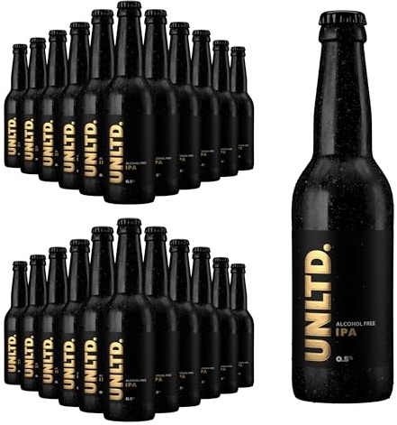 UNLTD. Alcohol Free IPA (24 x 330ml Bottles) – Low Calorie, Alcohol Free Beer with Full-Bodied Flavour & Rich Aromas – Vegan & Gluten-Free Non Alcoholic Beers Brewed Sustainably in the UK