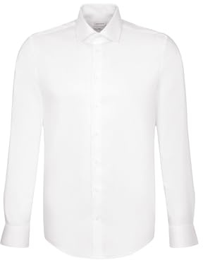 Chemise business homme Seidensticker - coupe ajustée - repassage facile - col Kent - manches longues - 100% coton