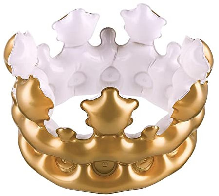 KOMUNJ Corona gonfiabile, corona di compleanno gonfiabile, accessorio per costume Carnevale, idea regalo dorata, per bambini di compleanno, oro