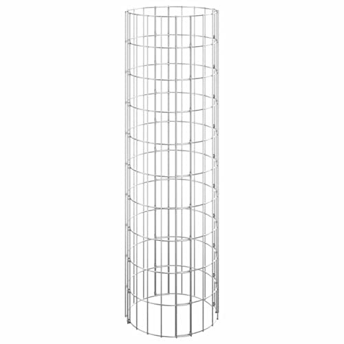 XIAOGUANG Gabionen-Hochbeet, Kräuterspirale, Hochbeet Im Garten, Pflanzkübel, Pflanzsteine, Rund Verzinkter Stahl Ø30x100 cm