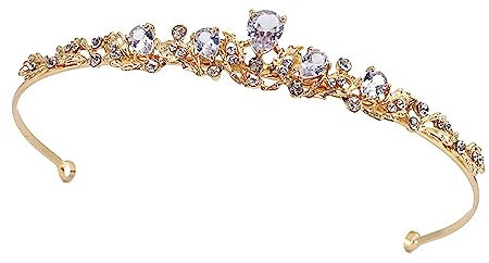 Braut Tiara, Krone Strass, Krone Kristalle Tiara, Frauen Kristall Krone, Krone Damen Für Hochzeit, Brautjungfer, Abschlussball, Geburtstag, Halloween, Festzüge, Bankett, Kopfbedeckung (Gold)