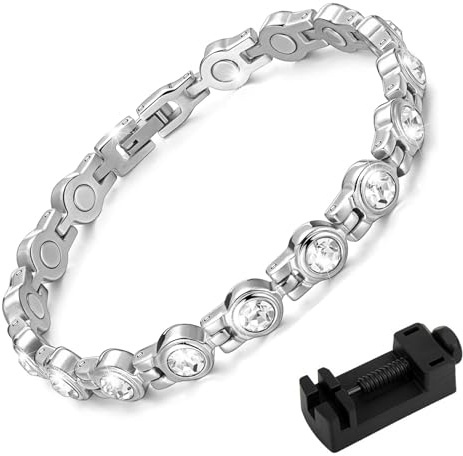 JAWAI Braccialetto Magnetico in Titanio - Elegante Bracciale Con Regolatore in Acciaio