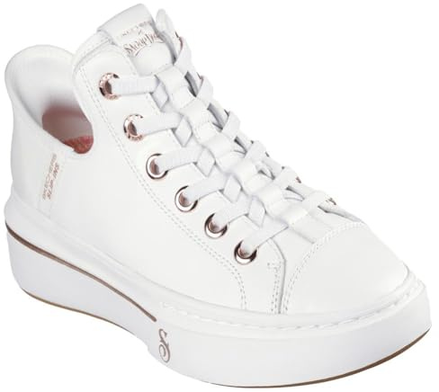 Skechers Damen Snoop Dogg:Snoop One-og Slip-ins aus Leder Sneaker, White Leather/Mesh/Rose Gold Trim, 39.5 EU