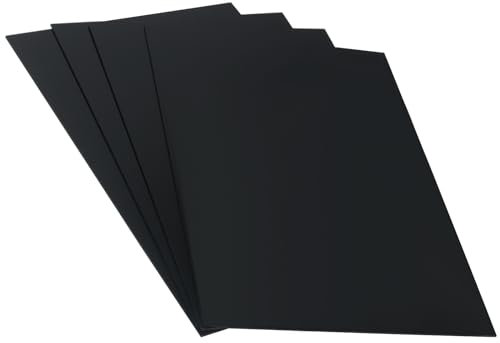 SYUTBOU Lot de 4 plaques en plastique acrylique de 2 mm - Noir - A4-30 x 21 cm - Plaques acryliques pour le bricolage, la décoration de la maison, le bricolage, etc