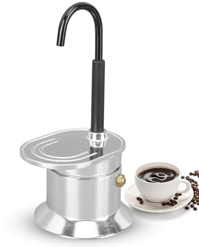 Fuerdich Cafetera expreso de aluminio, Moka Pot para todo tipo de fuegos (excepto inducción), jarra moka para 1 taza (50 ml), perfecta para casa, camping, viajes y fiestas al aire libre