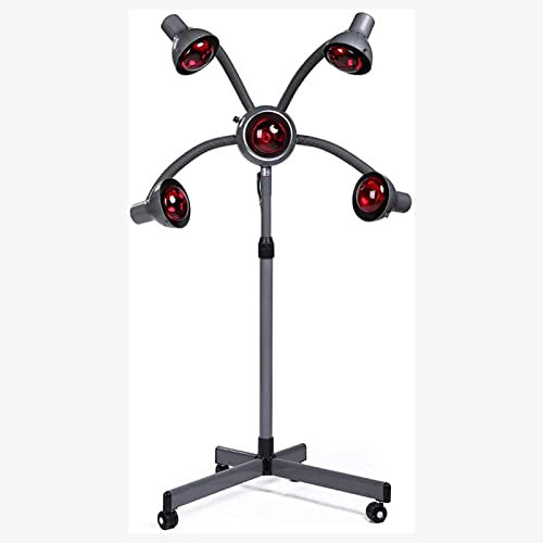 AITEKODVG Terapia de Calor con luz infrarroja de Cinco Cabezas, lámpara roja de salón, secador de Pelo, procesador de Color, Plancha, máquina de calefacción, Brazos Flexibles con Ruedas