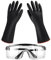 1 Par De Guantes Resistentes A Ácidos, 1 Par De Gafas De Seguridad, Guantes Para Productos Químicos, Guantes Largos De Goma, Guantes De Goma Resistentes A Productos Químicos, Guantes De Limpieza
