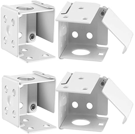 4 Pcs Venetian Blind Fittings, White Window Profile Box Mounting Bracket Square Headrail Track End Holder for Home Office School (2.5 x 4.2 x 3.5CM)