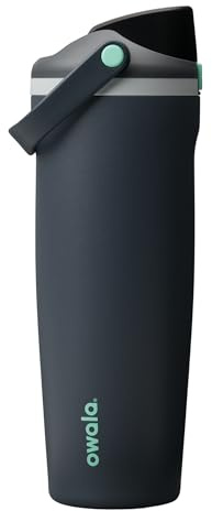 Owala FreeSip Sway Insulated Stainless Steel Water Bottle with Two-Way Spout, Built-In Straw and Bucket Handle, Made for Travel, School, and Sports, 890ml, BPA Free, Leak Proof, Foggy Tide, (Grey)