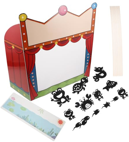 BESPORTBLE Portable Puppet Theater Shadow Puppet Craft Kit with Stage for DIY Storytelling and Science Experiments Enhances Fine Motor Skills and Shadow Puppetry Performance