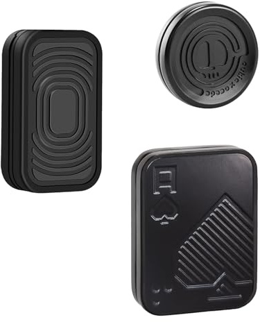 Bufccy Fidget Slider & Haptic Coin, Fidget Hand Spinners Toys (Black-3 Set) | Magnetic Metal Haptic Poker Push Card, Fidget Clicker for ADHD, Fidget Toys Adults for Teens, Boyfriend, Husband and Father