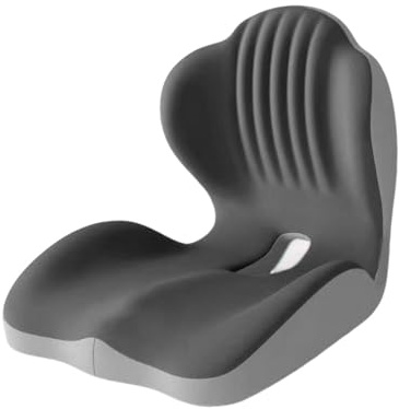 NRNDDVRVAT Memory Foam L-Shaped Seat Cushion,Lumbar Support Seat,Ergonomic Seat Cushion with Lumbar Support,Multi - Purpose Orthopedic Seat Pillow,for Office Chair, Dining Chair,Car, Truck(Dark Gray)