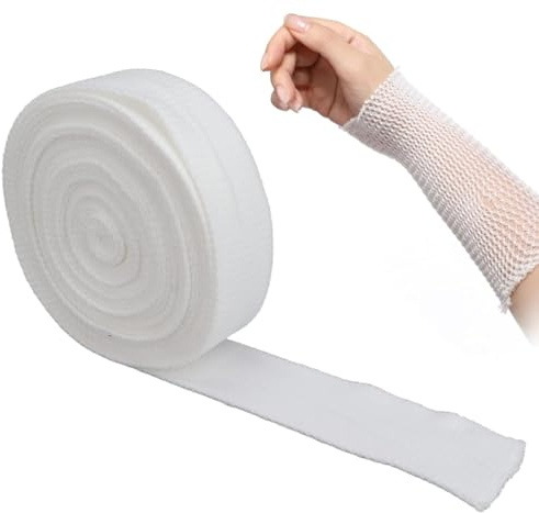 QEXUJOW Garza per pronto soccorso,Una confezione di bende elastiche in rete, 2,5 cm x 2 metri, benda tubolare elastica, benda elastica, può fissare saldamente il braccio.