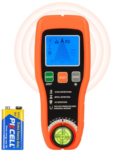 Detector de Tubos y Cables 7 en 1 Stud Finder Digital de Alambre con Pantalla LCD, detección de Cables de CA en Vivo, vigueta de Madera, Sensor de Pared de tubería