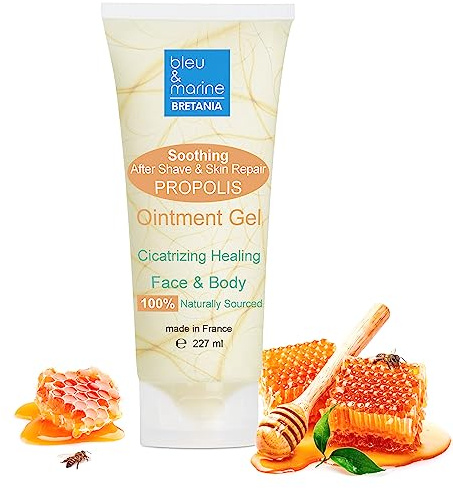 Propolis Gel 227ml Gesichtsreinigung Empfindliche Haut Unvollkommene Haut Beruhigende Rasur Beruhigende Juckreizlinderung Feuchtigkeitsspendende Haut und Lippen After sun After shave