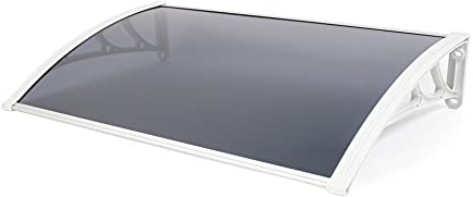 Greenhurst 1126N White Easy Fit 1m Tinted Door Canopy, 97 x 62 x 6 cm