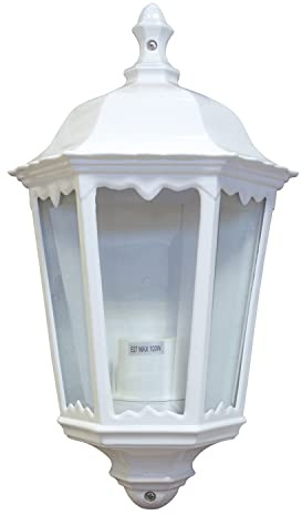 Amig - Plafoniera da Esterno Stagna | Mod.5 | 440 x 250 x 120 mm | Applique da Parete Tipo Lanterna | Adatta per Ingressi, Facciate, Giardini o Balconi di Case | Lampada Decorativa in Alluminio Bianco