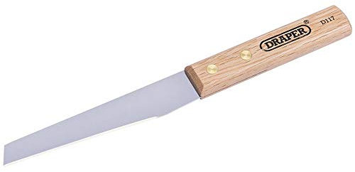 Draper 115 mm Schuh- oder Ledermesser, flexible Klinge aus poliertem Stahl, Holzgriff, Handwerkzeuge, 80201
