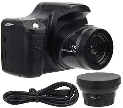 Appareil Photo Reflex numérique, Zoom 18X Caméscope numérique HD 24MP avec Microphone, écran LCD 3 et Batterie 1500mAh, Appareil Photo numérique à Vision Nocturne Longue Distance focale(#2)
