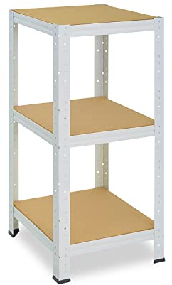 shelfplaza® 100x60x60cm HOME Scaffale metallo per carichi pesanti bianco con 3 ripiani con 175kg capacità di carico/Scaffali in metallo per garage come scaffali per ripostiglio o officina