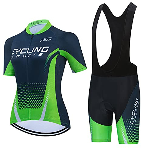 Ensemble maillot de cyclisme pour femme - Cuissard à bretelles - Vêtements d'été pour vélo de route