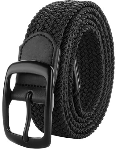 Awlyfm Flechtgürtel Herren 130cm Stretchgürtel Elastischer Gürtel Männer Schwarz