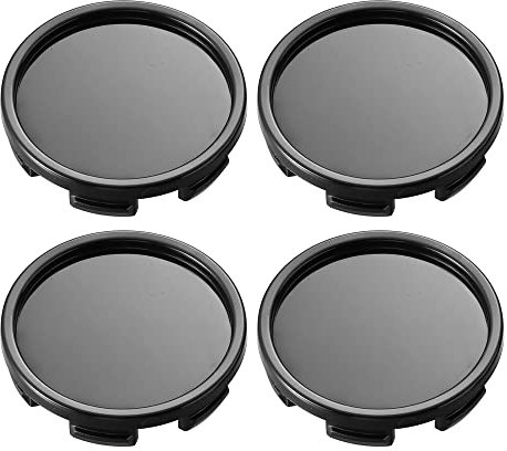 X AUTOHAUX 4 Stück Auto Autoreifen Mitte Radkappen Basis 58mm Durchm. 6 Clips Schwarz