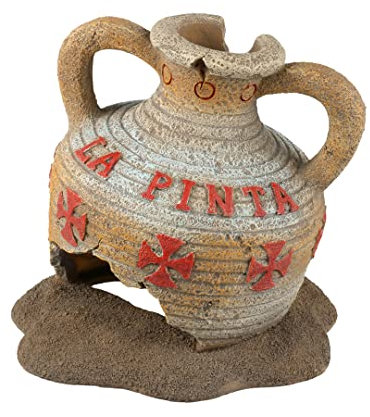 Aqua Della, Anfora La Pinta 11,3 x 10,5 x 11,4 cm, Multicolore, per Pesci